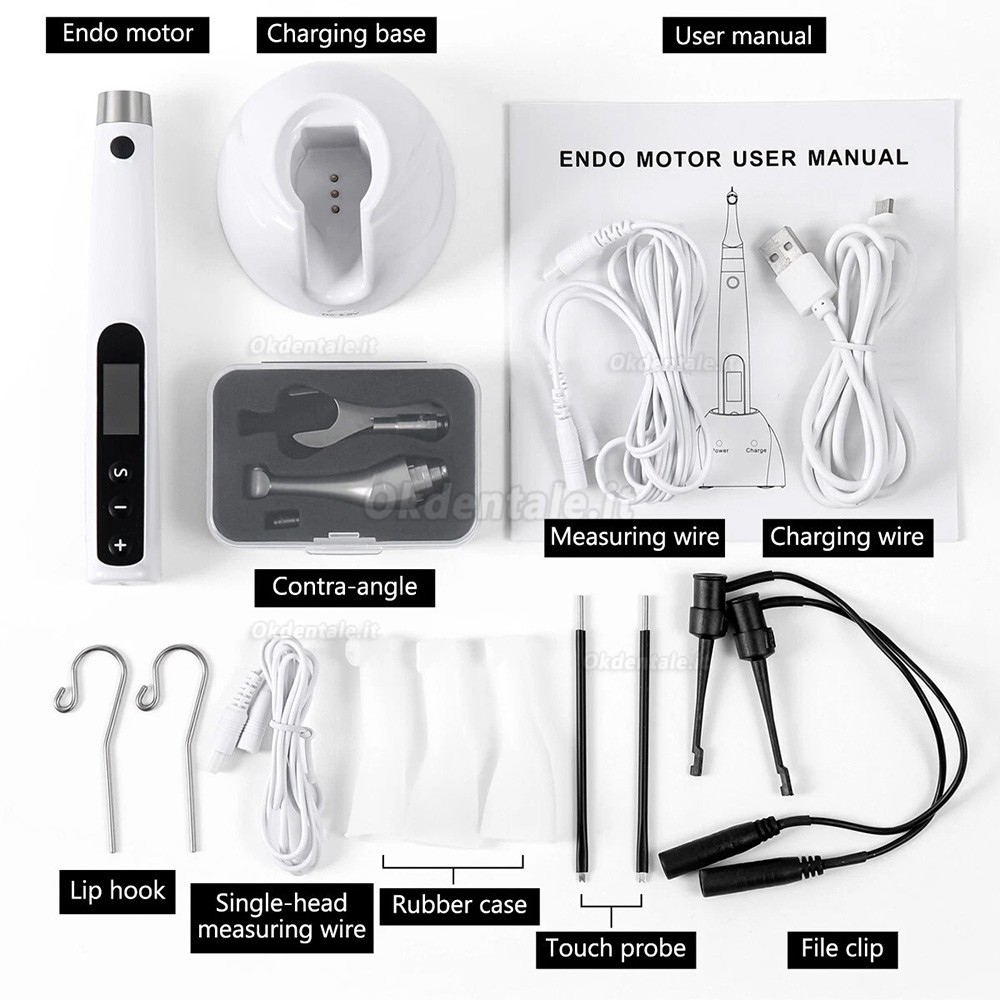 Micromotore endodontico dentale senza fili con localizzatore d'apice